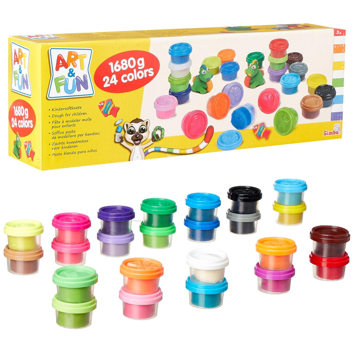 PLASTILINA ART Y FUN GRAN SET DE MASAS XL 24 COLORES 24 RECIPIENTES - 1