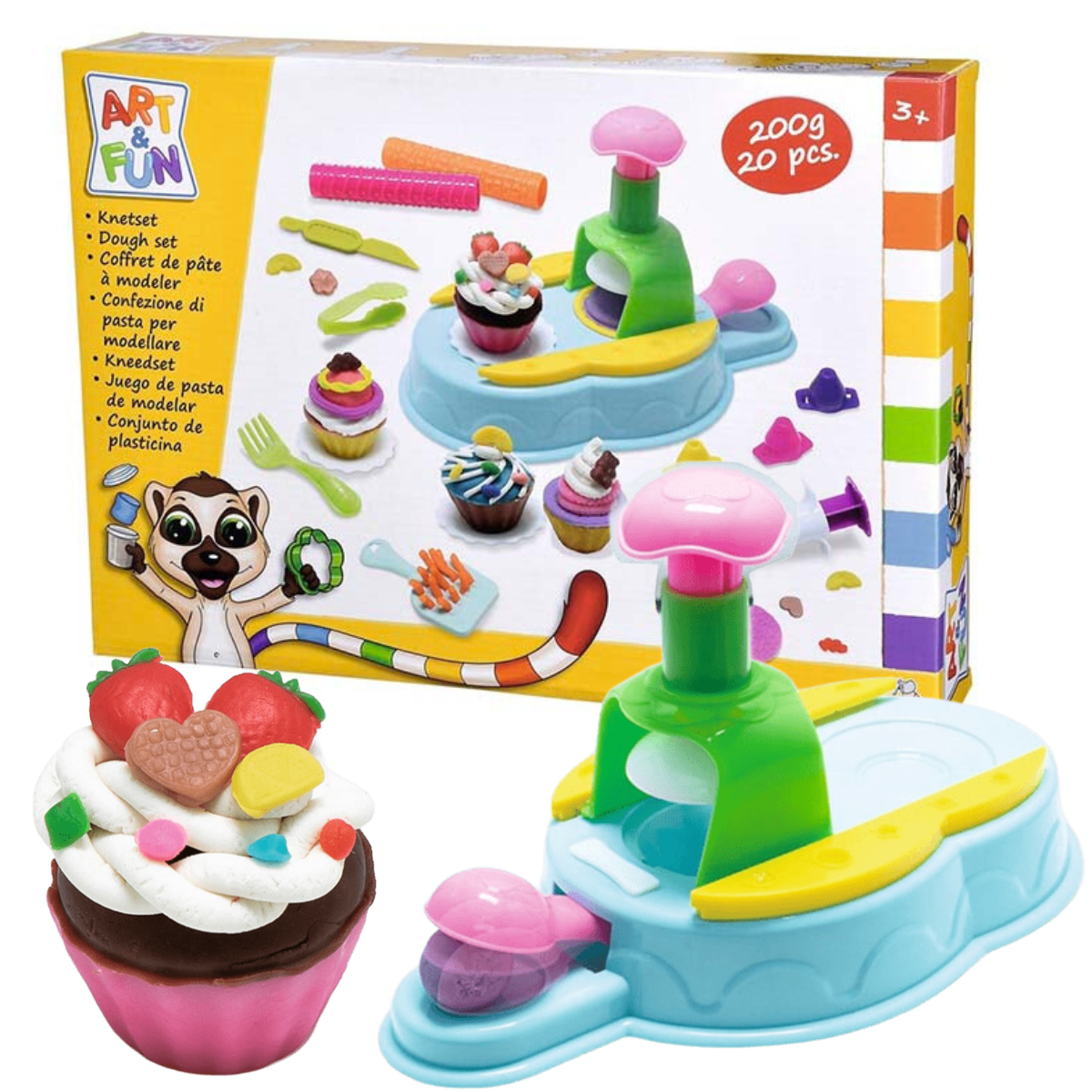 PLASTILINA ART Y FUN SET DE MASAS CUPCAKE CON MOLDES Y ACCESORIOS - 1