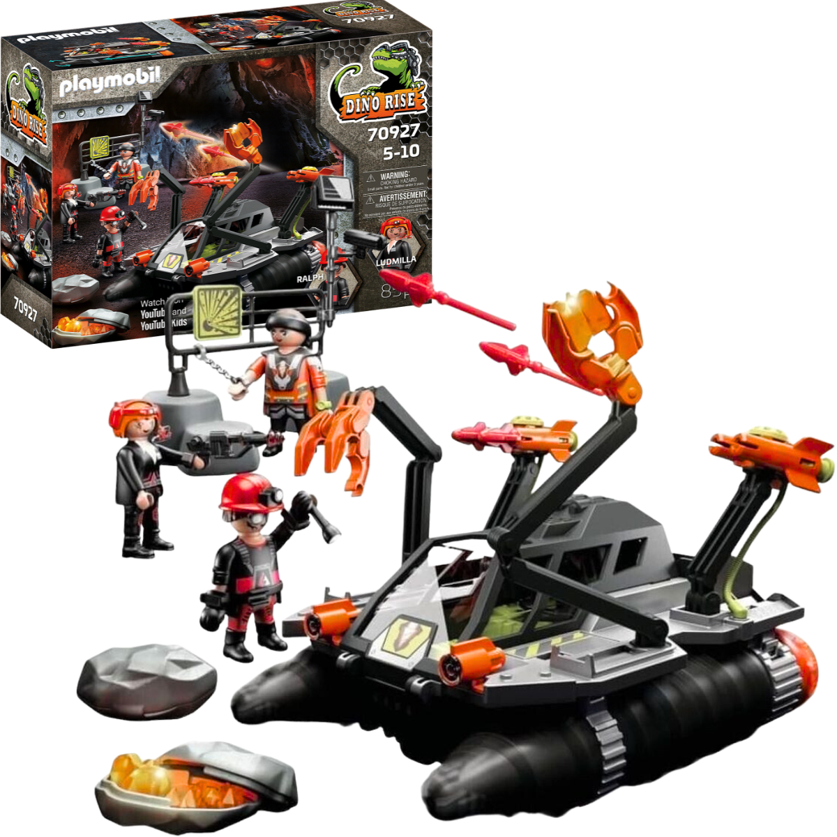 PLAYMOBIL DINO RISE TALADRO DE DEMOLICIÓN VEHÍCULO DE PERFORACIÓN CON FIGURAS Y ACCESORIOS - 1