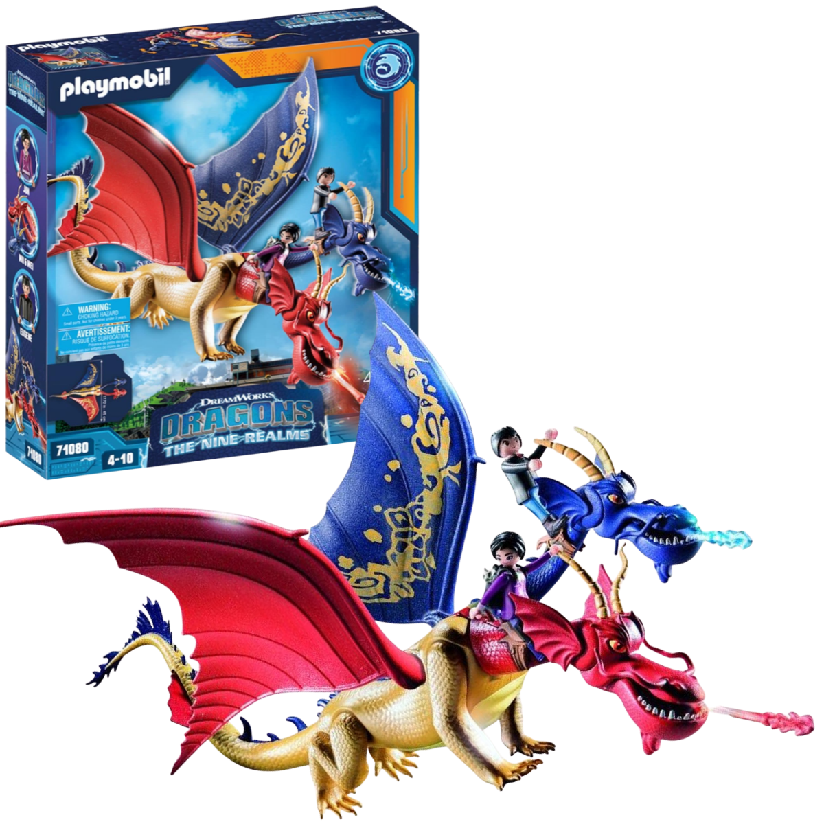 PLAYMOBIL DRAGONS WU Y WEI Y JUN DRAGÓN DE DOS CABEZAS CON FIGURAS Y ACCESORIOS - 1