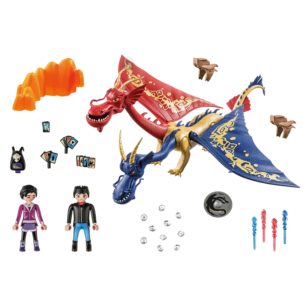 PLAYMOBIL DRAGONS WU Y WEI Y JUN DRAGÓN DE DOS CABEZAS CON FIGURAS Y ACCESORIOS - 3