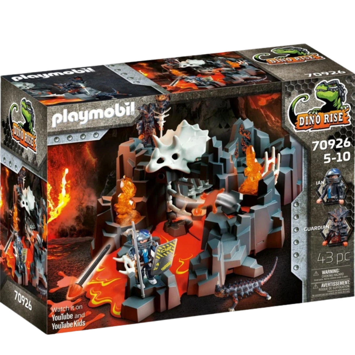 PLAYMOBIL DINO RISE GUARDIÁN DE LA FUENTE DE LAVA SET DE AVENTURA PREHISTÓRICA CON DINOSAURIOS Y TRAMPAS - 2