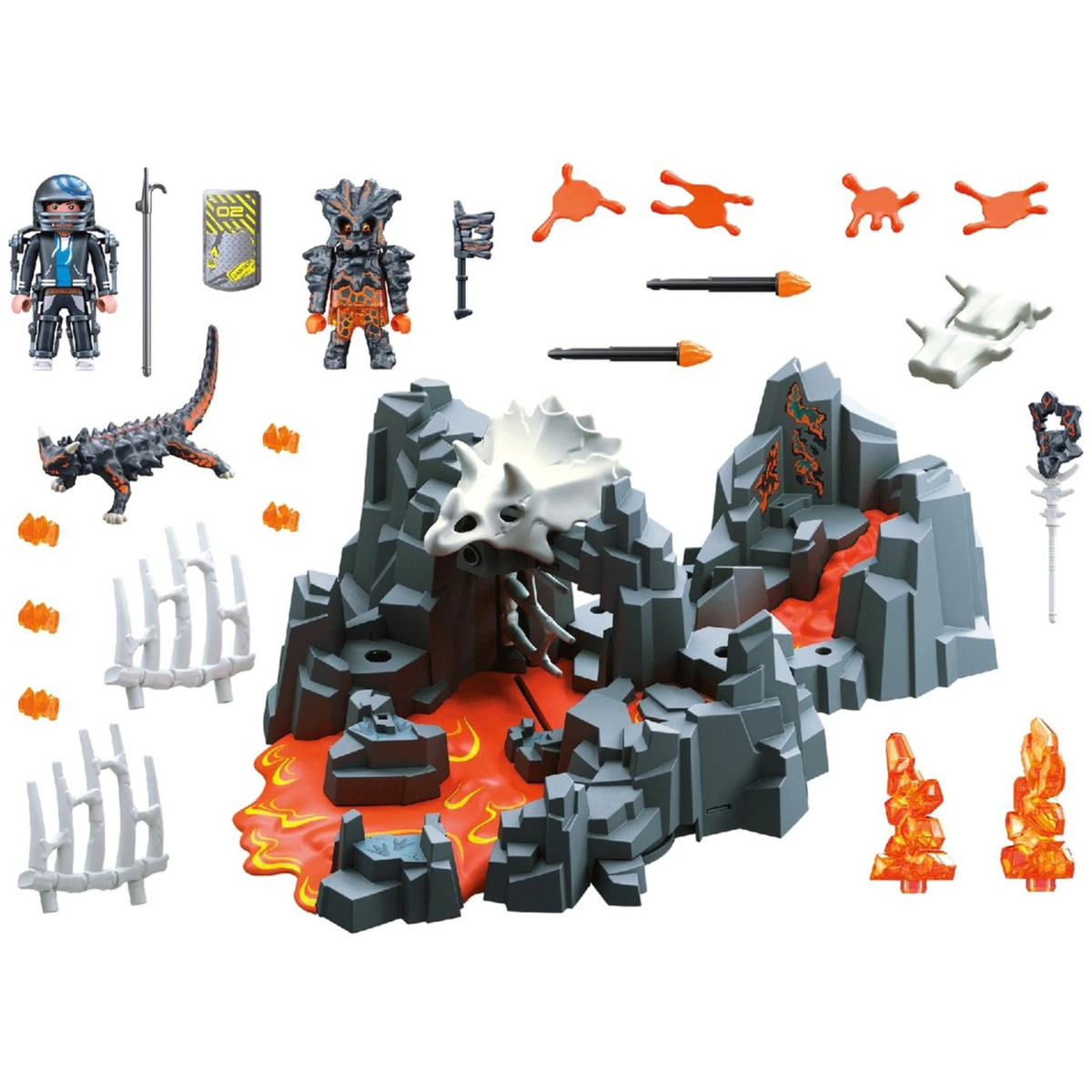 PLAYMOBIL DINO RISE GUARDIÁN DE LA FUENTE DE LAVA SET DE AVENTURA PREHISTÓRICA CON DINOSAURIOS Y TRAMPAS - 3