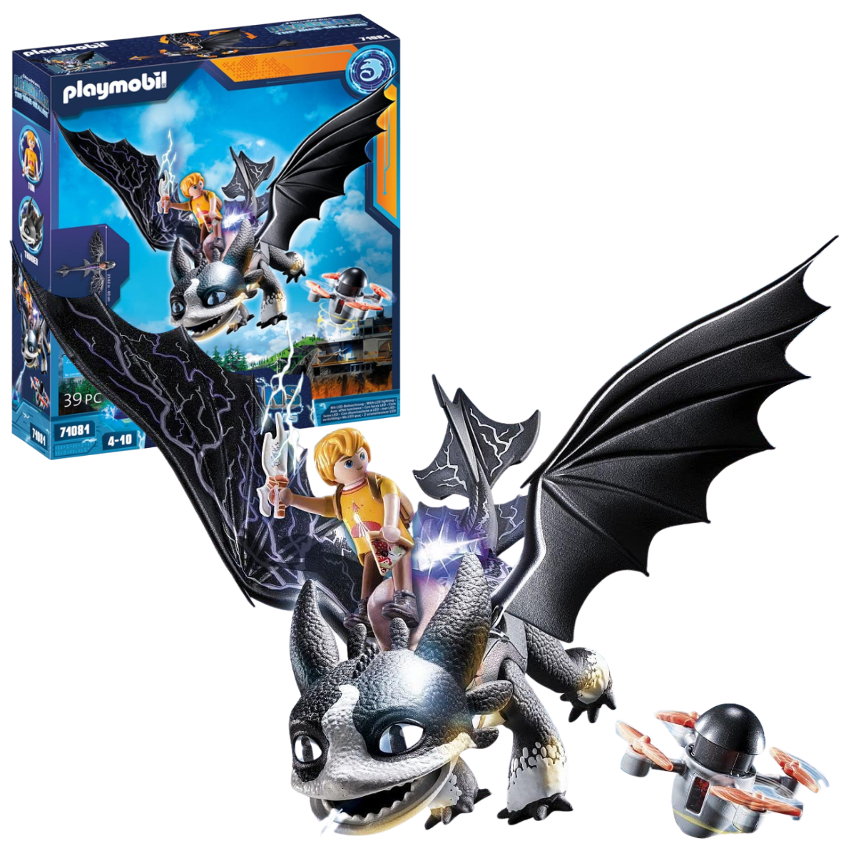 PLAYMOBIL DRAGONS THUNDER Y TOM SET DE AVENTURA CON DRAGÓN ARTICULADO Y ACCESORIOS - 1