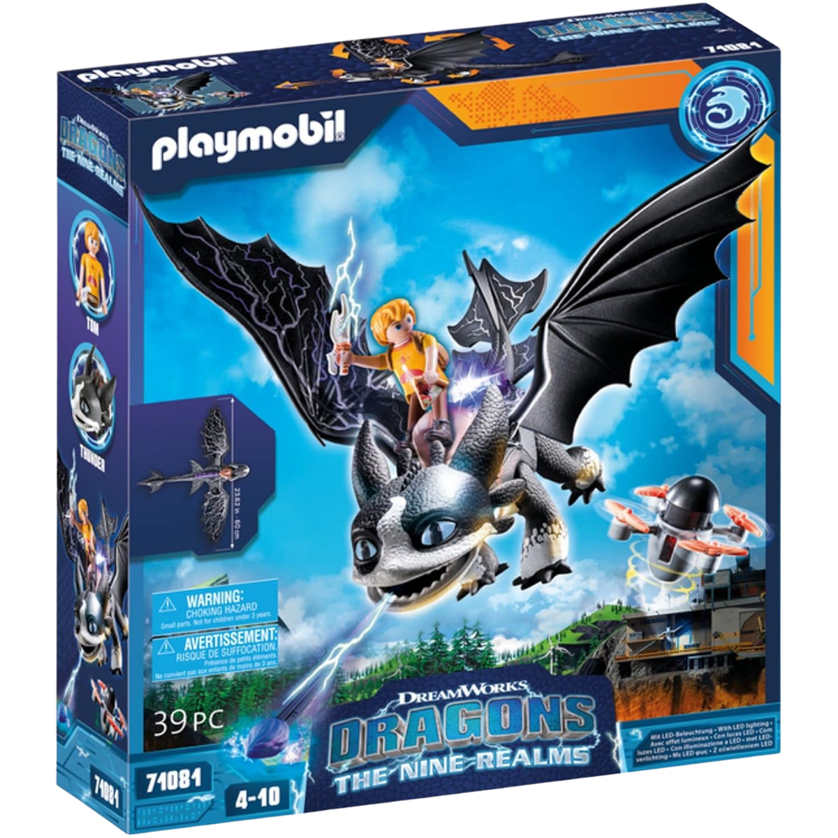 PLAYMOBIL DRAGONS THUNDER Y TOM SET DE AVENTURA CON DRAGÓN ARTICULADO Y ACCESORIOS - 2