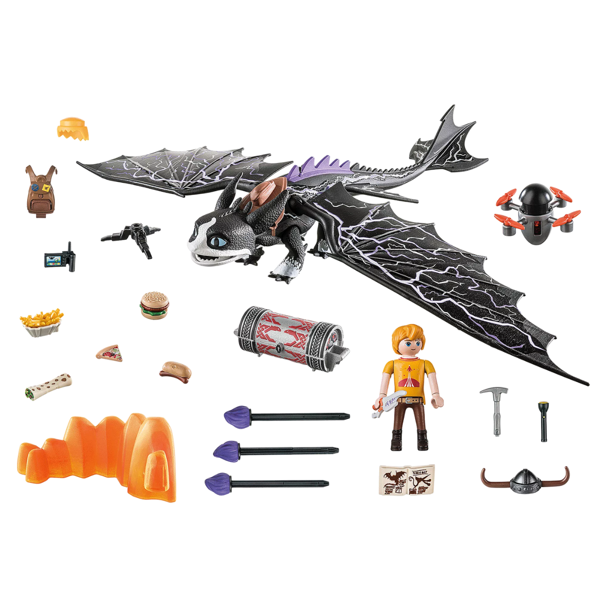 PLAYMOBIL DRAGONS THUNDER Y TOM SET DE AVENTURA CON DRAGÓN ARTICULADO Y ACCESORIOS - 3