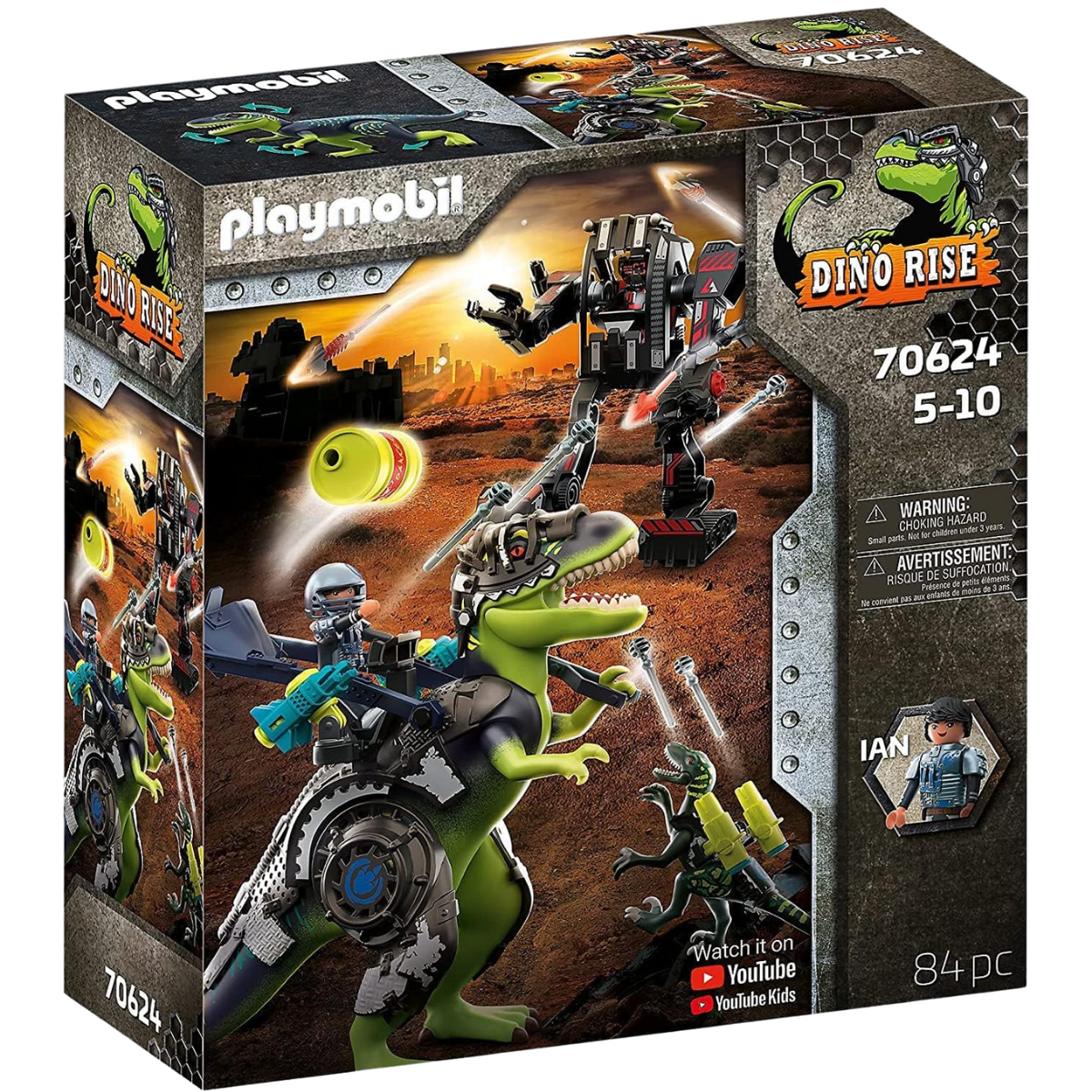 PLAYMOBIL DINO RISE T-REX BATALLA DE LOS GIGANTES SET DE AVENTURA CON DINOSAURIOS Y ROBOT - 2