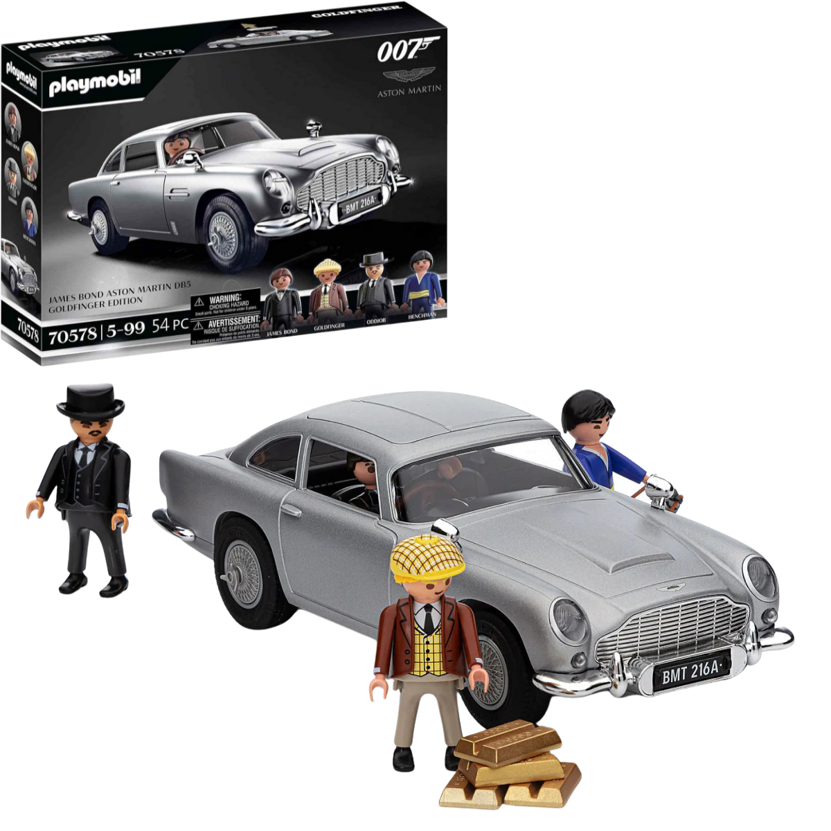 PLAYMOBIL JAMES BOND ASTON MARTIN DB5 GOLDFINGER EDITION VEHÍCULO ICÓNICO 007 CON FIGURAS - 1