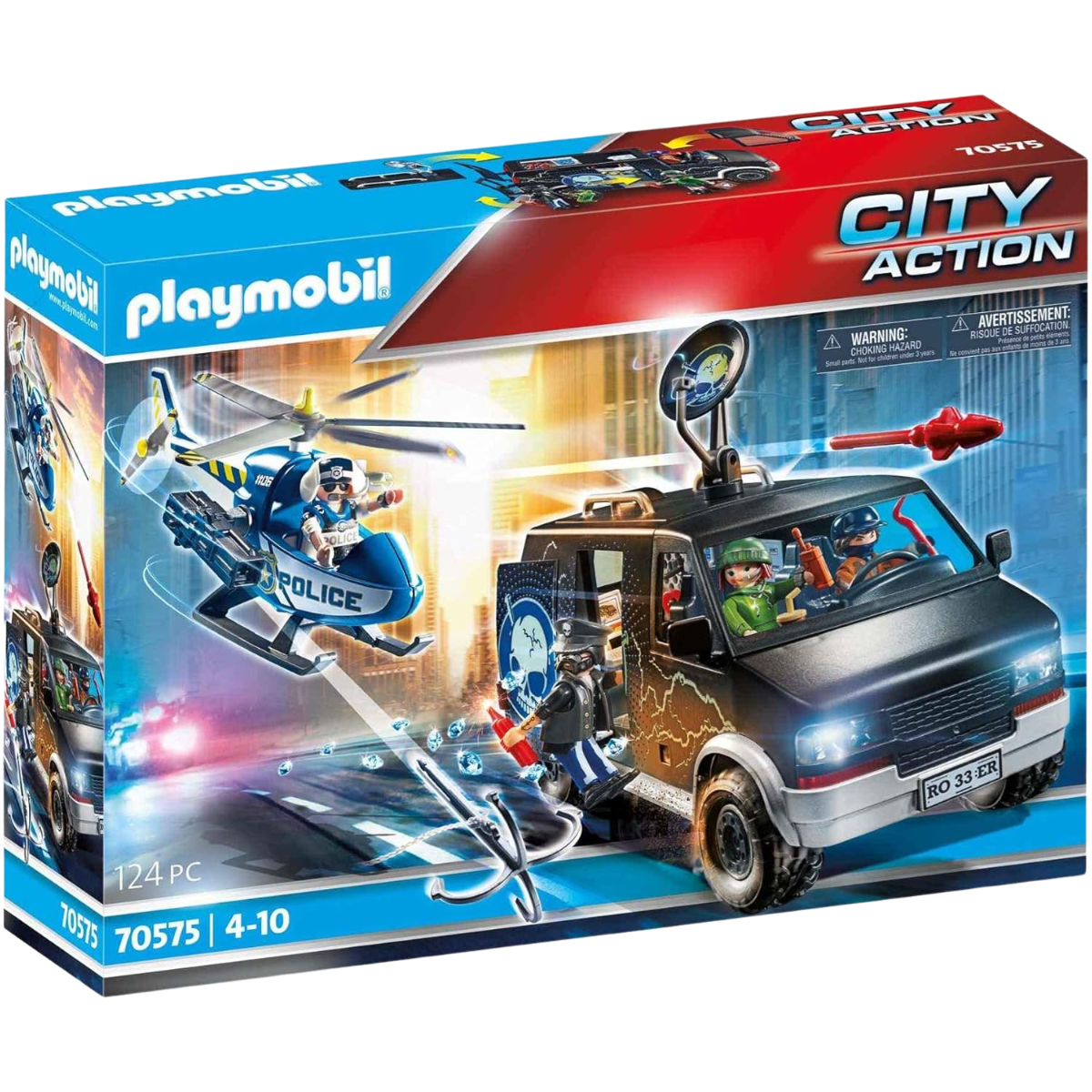 PLAYMOBIL CITY ACTION PERSECUCIÓN CON HELICÓPTERO DE POLICÍA Y FURGONETA FUGITIVA - 2
