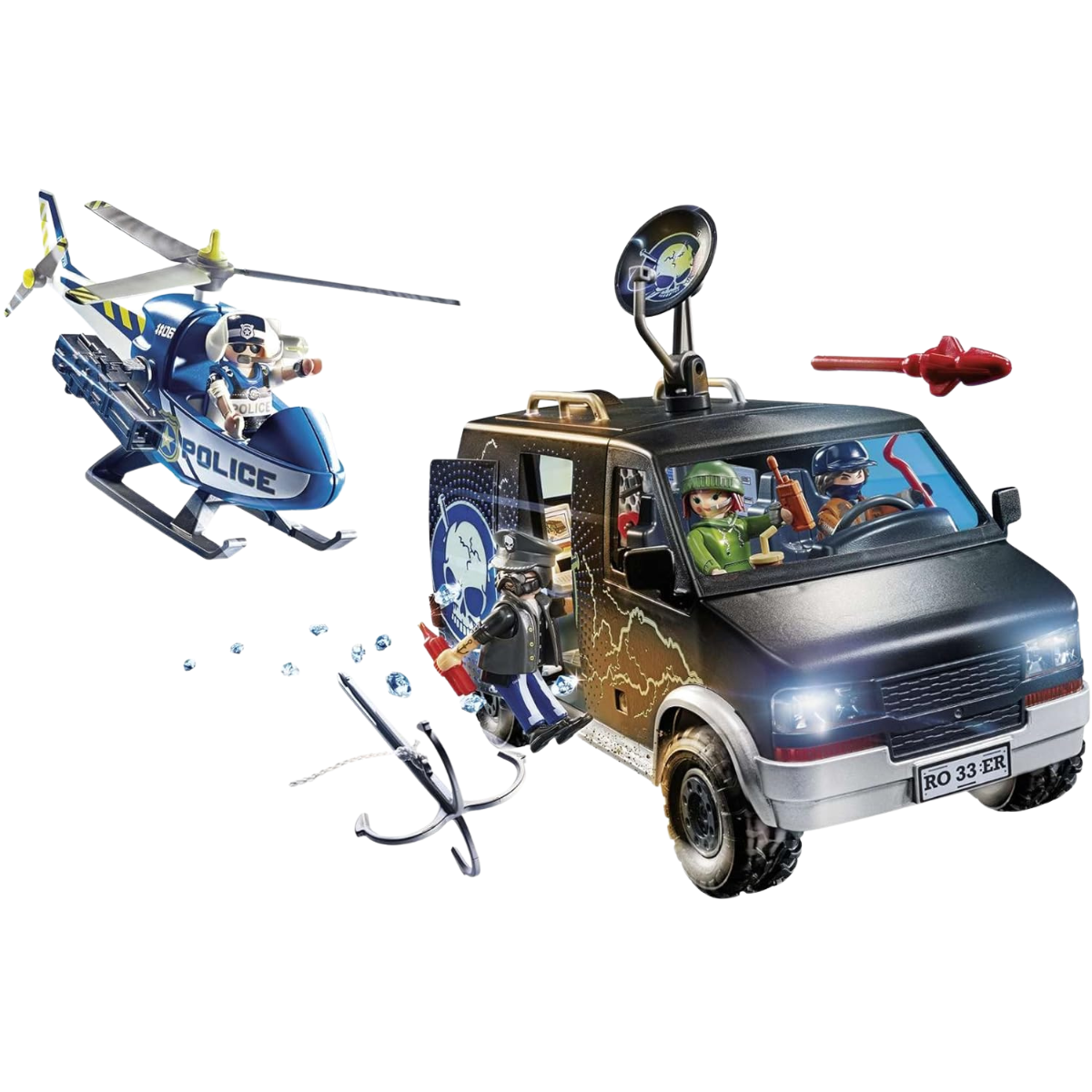 PLAYMOBIL CITY ACTION PERSECUCIÓN CON HELICÓPTERO DE POLICÍA Y FURGONETA FUGITIVA - 7