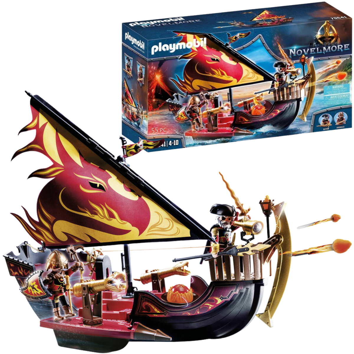 PLAYMOBIL NOVELMORE BARCO DE LOS BANDIDOS DE BURNHAM NAVE FLOTANTE CON CAÑONES Y FIGURAS - 1