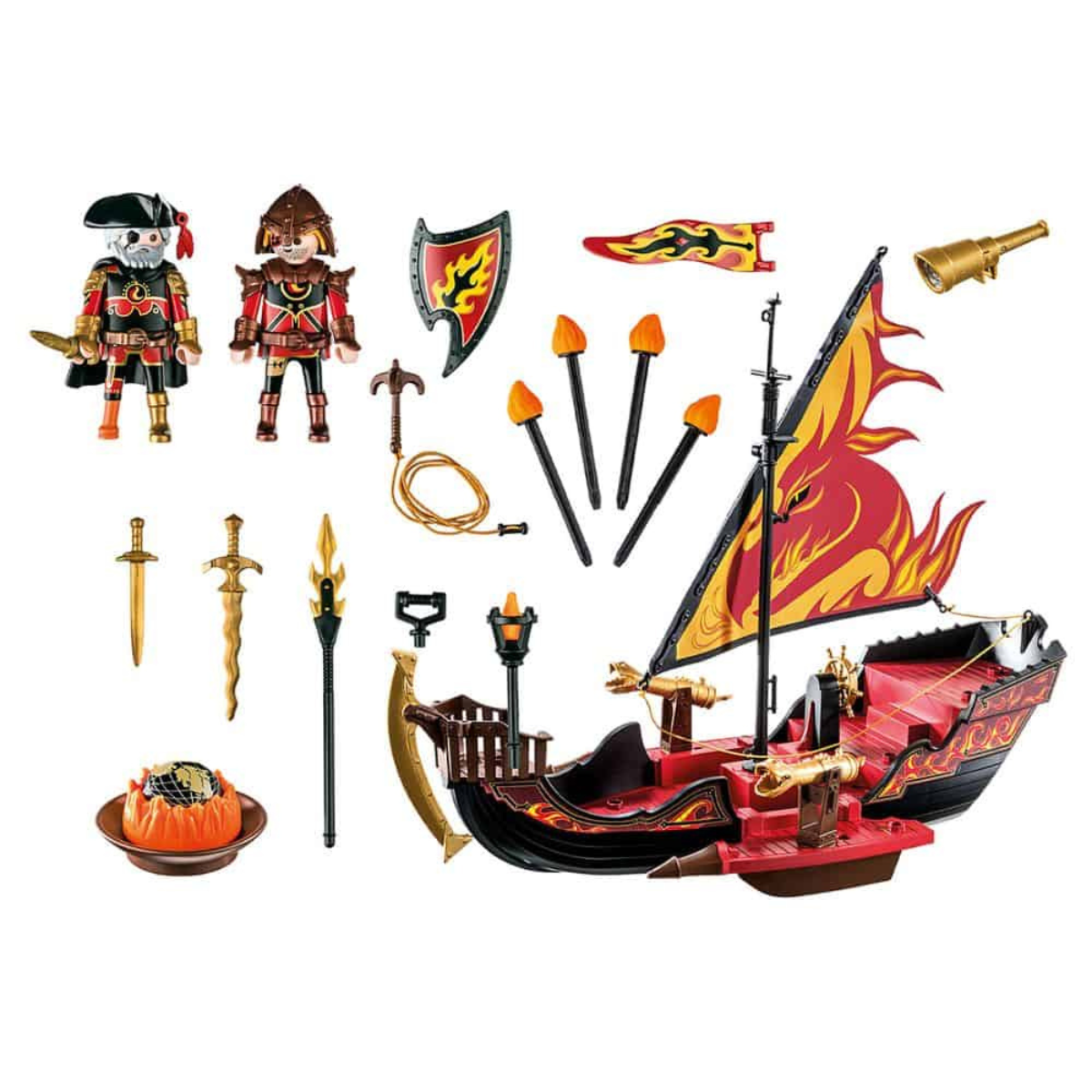 PLAYMOBIL NOVELMORE BARCO DE LOS BANDIDOS DE BURNHAM NAVE FLOTANTE CON CAÑONES Y FIGURAS - 3