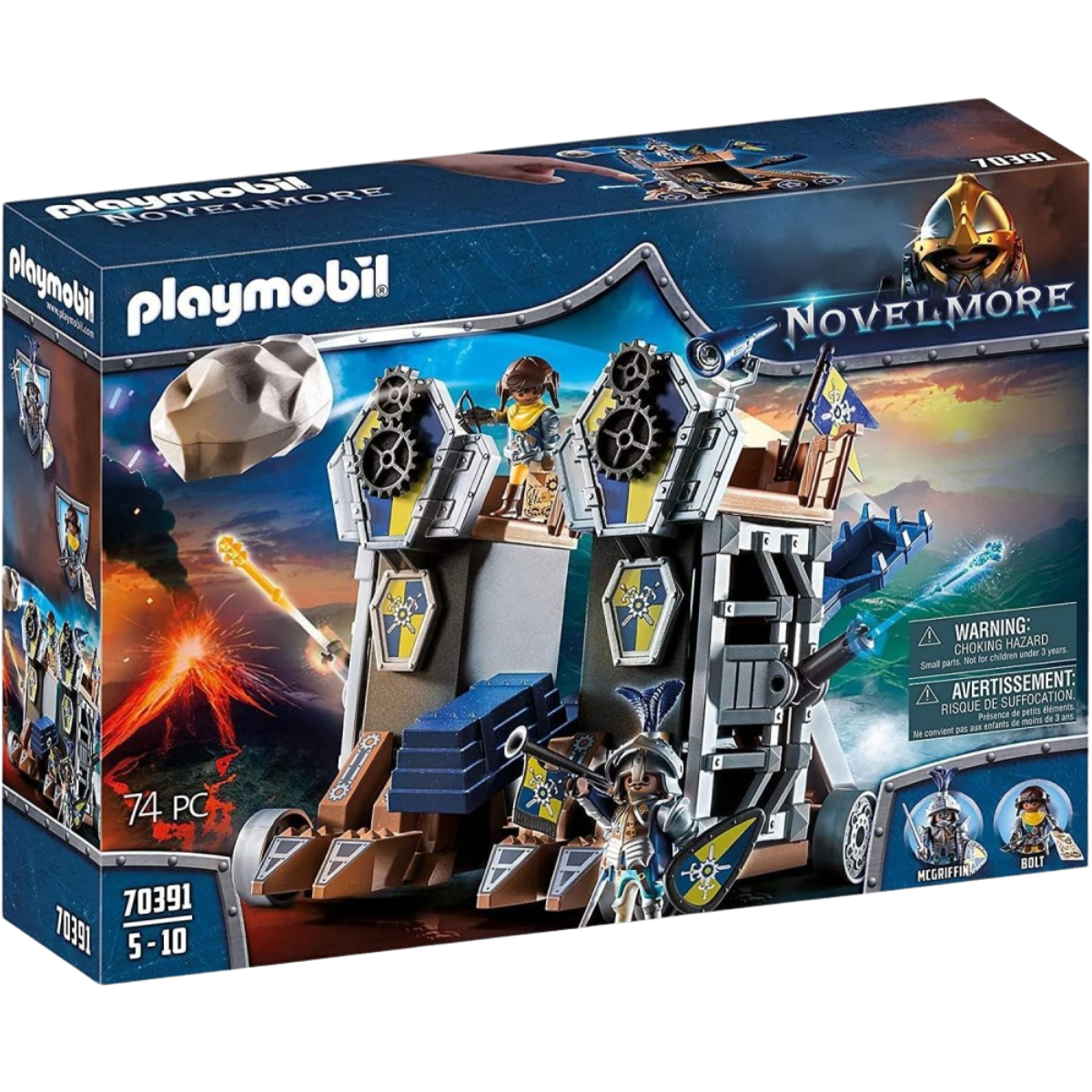PLAYMOBIL NOVELMORE FORTALEZA MÓVIL TORRE DE COMBATE CON CATAPULTA Y CAÑONES - 2