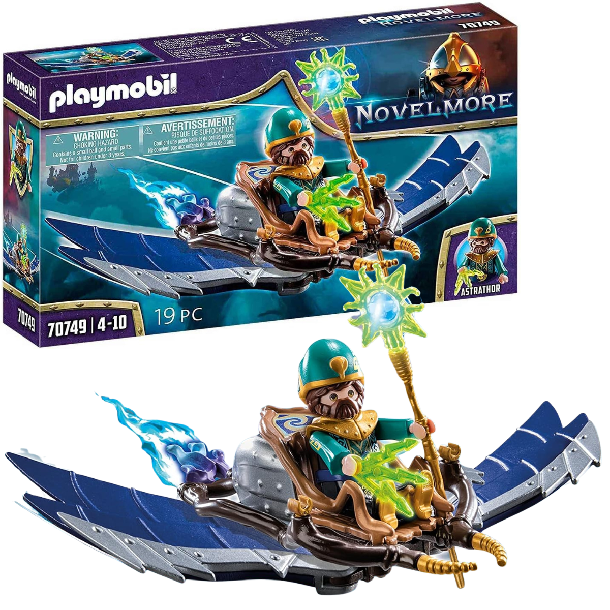 PLAYMOBIL NOVELMORE MAGO DEL AIRE FIGURA CON PLANEADOR - 1