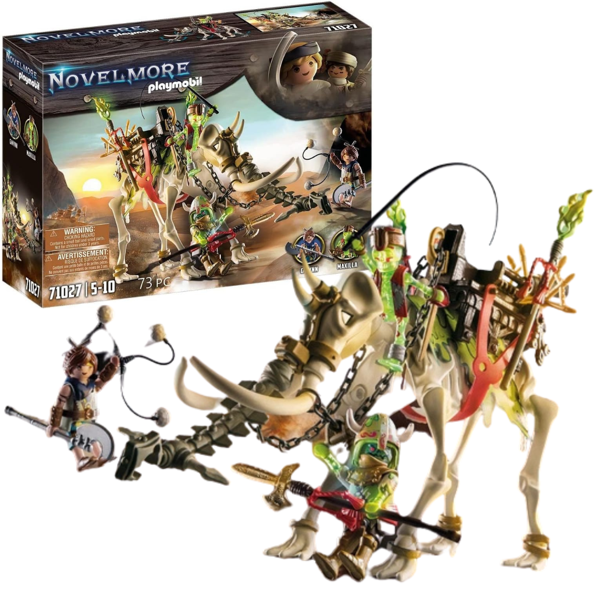 PLAYMOBIL NOVELMORE MAMUT DE MOR’GHUL BESTIA ESQUELETO CON FIGURAS Y ACCESORIOS - 1