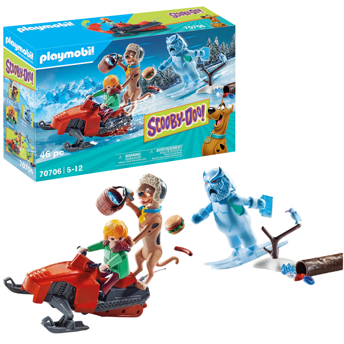 PLAYMOBIL SCOOBY-DOO AVENTURA SON SNOW GHOST Y MOTO DE NIEVE - 1