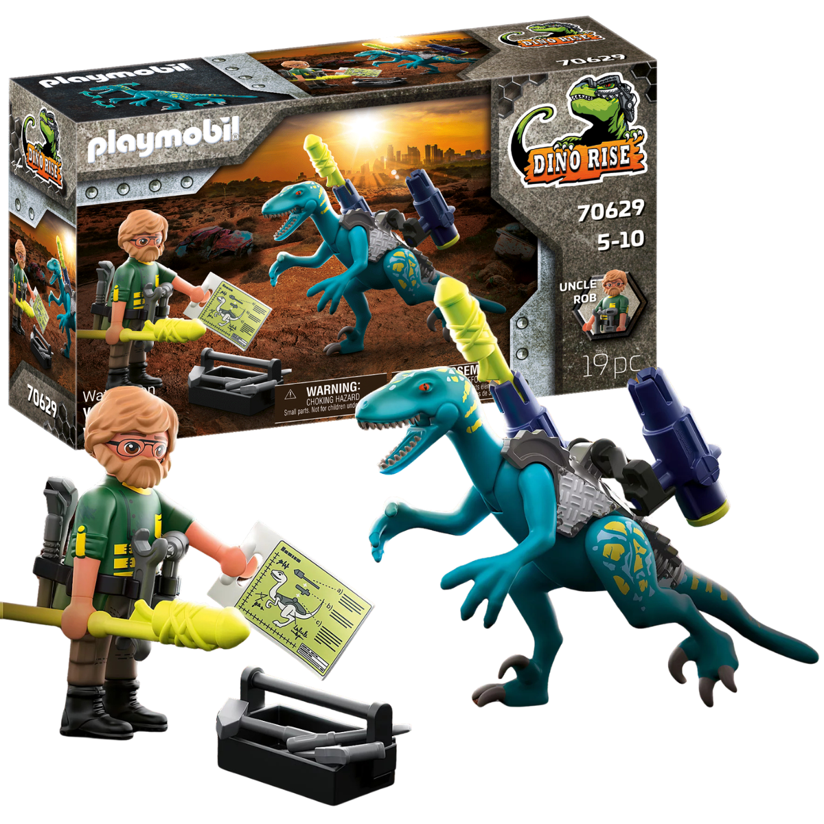 PLAYMOBIL DINO RISE UNCLE ROB ARMAMENTO PARA LA BATALLA - 1