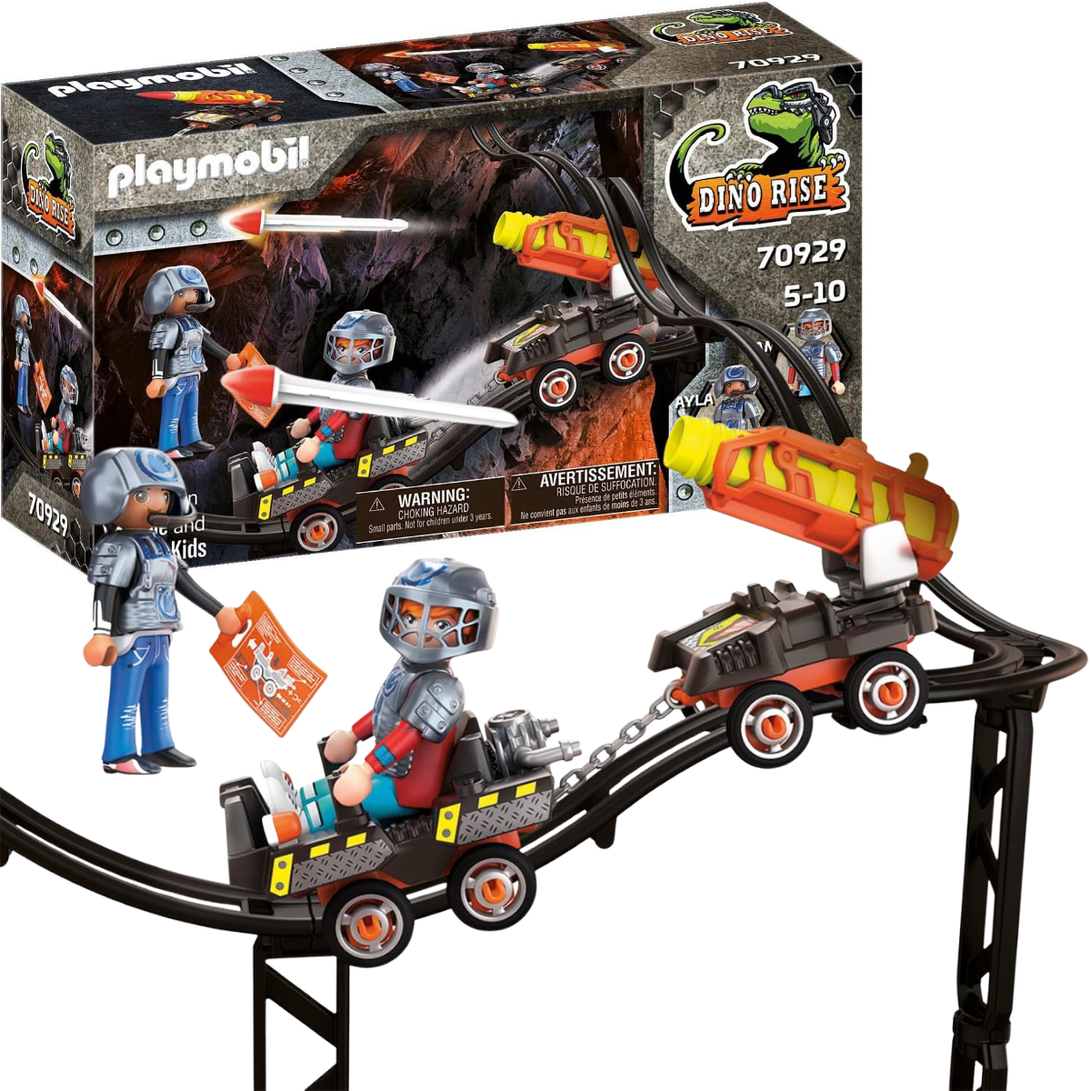 PLAYMOBIL DINO RISE CARRO DE COHETES CON CAÑÓN Y FIGURAS - 1