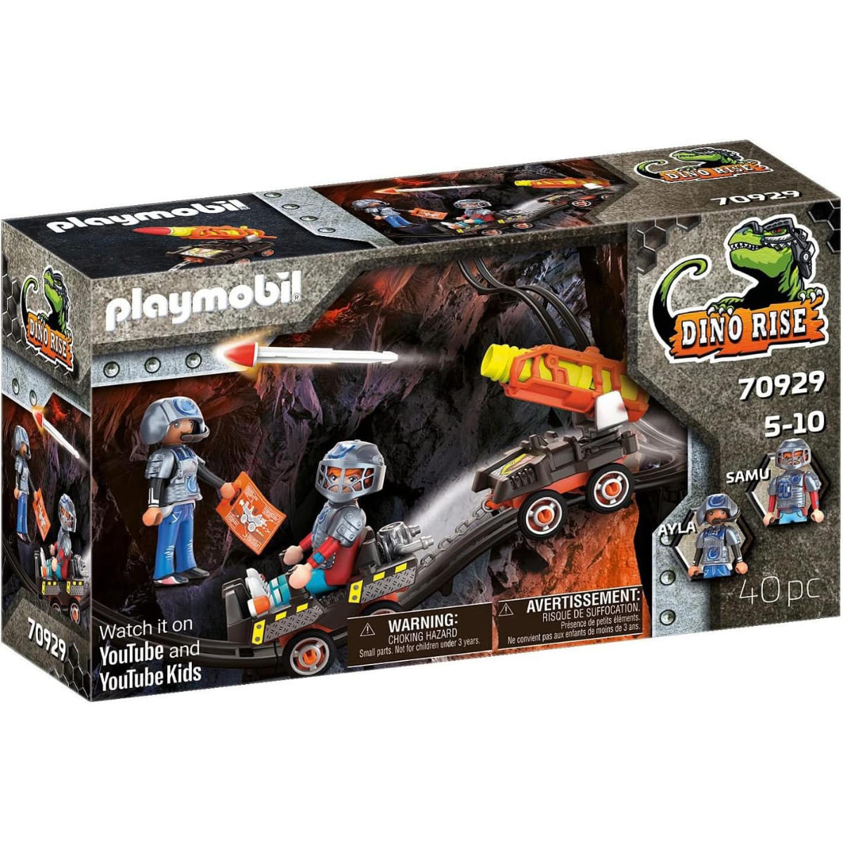 PLAYMOBIL DINO RISE CARRO DE COHETES CON CAÑÓN Y FIGURAS - 2