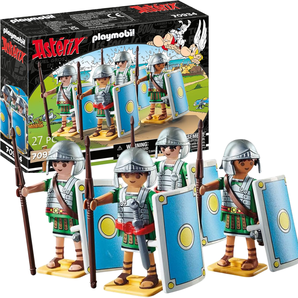 PLAYMOBIL ASTERIX TROPA ROMANA CUATRO LEGIONARIOS ROMANOS CON ESCUDOS - 1