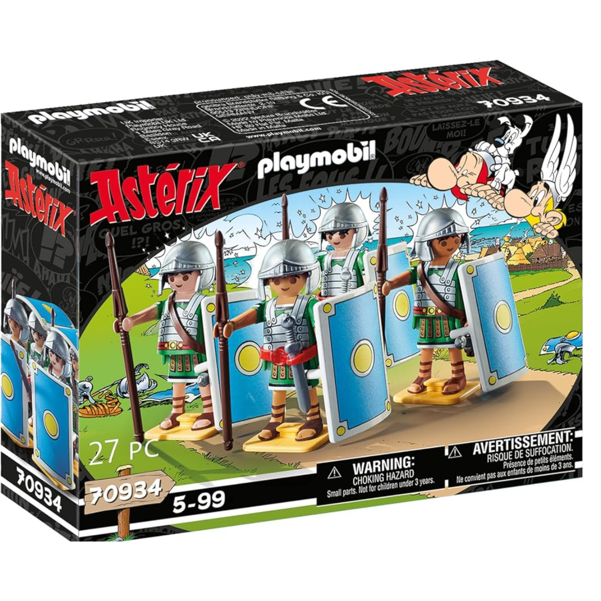 PLAYMOBIL ASTERIX TROPA ROMANA CUATRO LEGIONARIOS ROMANOS CON ESCUDOS - 2