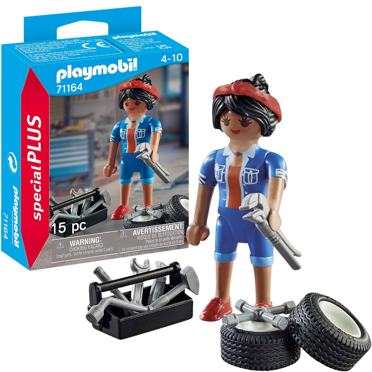 PLAYMOBIL FIGURA DE COLECCIÓN SPECIAL PLUS MECÁNICO CON HERRAMIENTAS Y NEUMÁTICOS - 1
