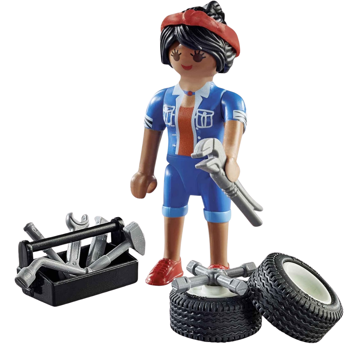 PLAYMOBIL FIGURA DE COLECCIÓN SPECIAL PLUS MECÁNICO CON HERRAMIENTAS Y NEUMÁTICOS - 4