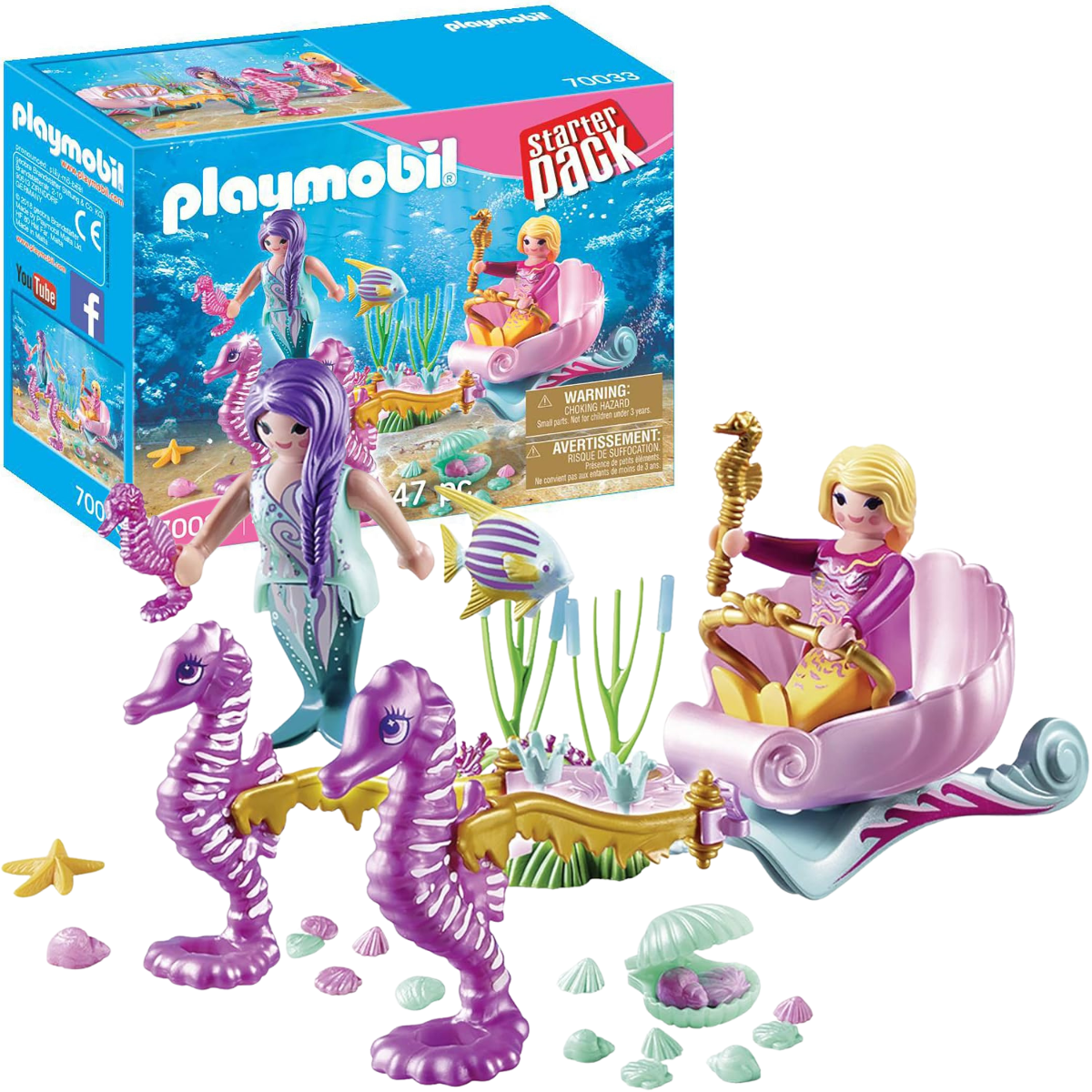 PLAYMOBIL STARTERPACK CARRUAJE CABALLITOS DE MAR SET DE AVENTURAS - 1