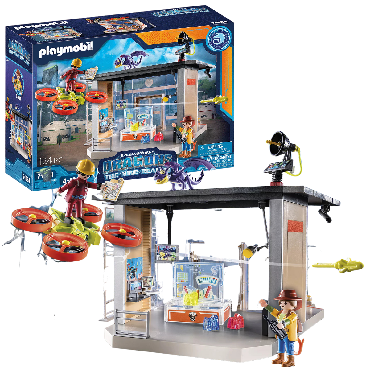PLAYMOBIL DRAGONS LOS NUEVE REINOS LABORATORIO DE INVESTIGACIÓN CON DRONE Y DRAGÓN - 1
