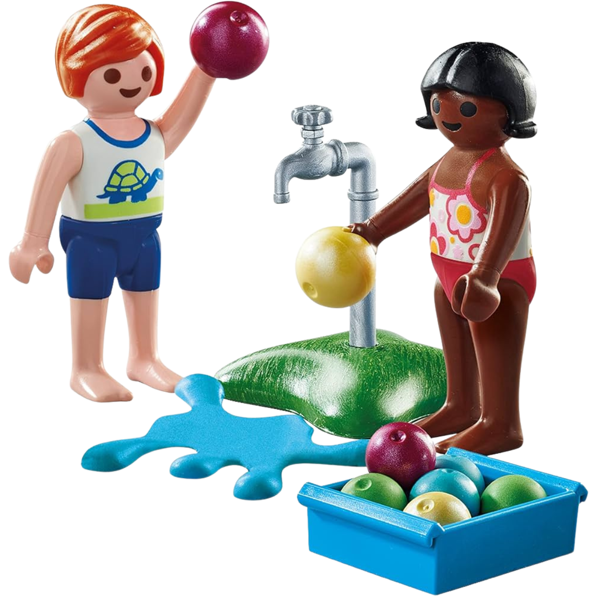 PLAYMOBIL FIGURA DE COLECCIÓN SPECIAL PLUS NIÑOS CON GLOBOS DE AGUA - 4
