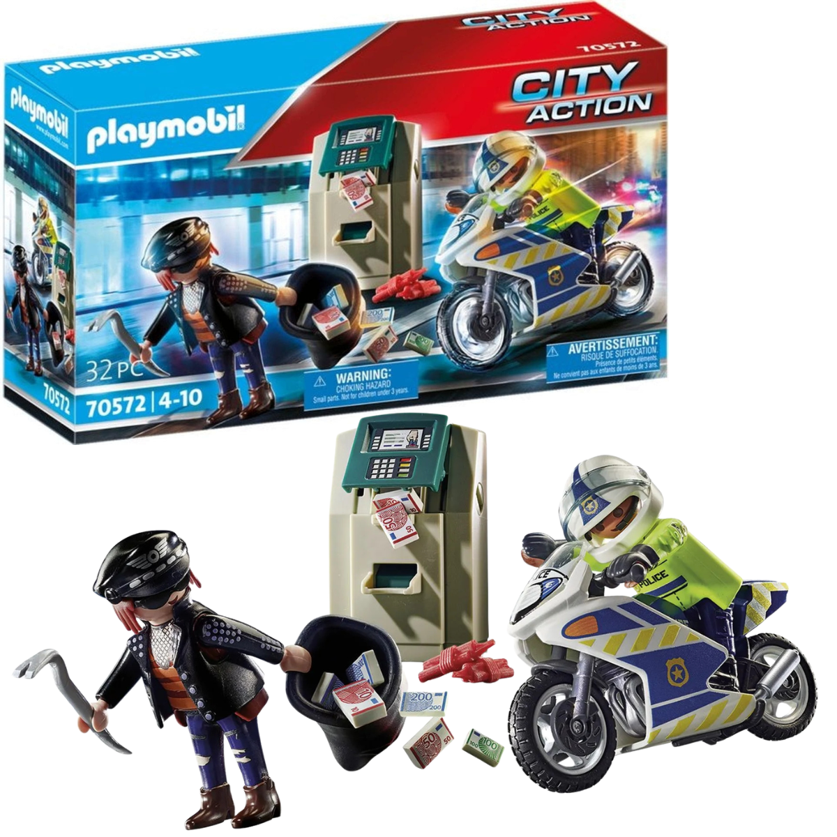 PLAYMOBIL CITY ACTION MOTO DE POLICÍA PERSECUCIÓN DEL LADRÓN DE DINERO - 1