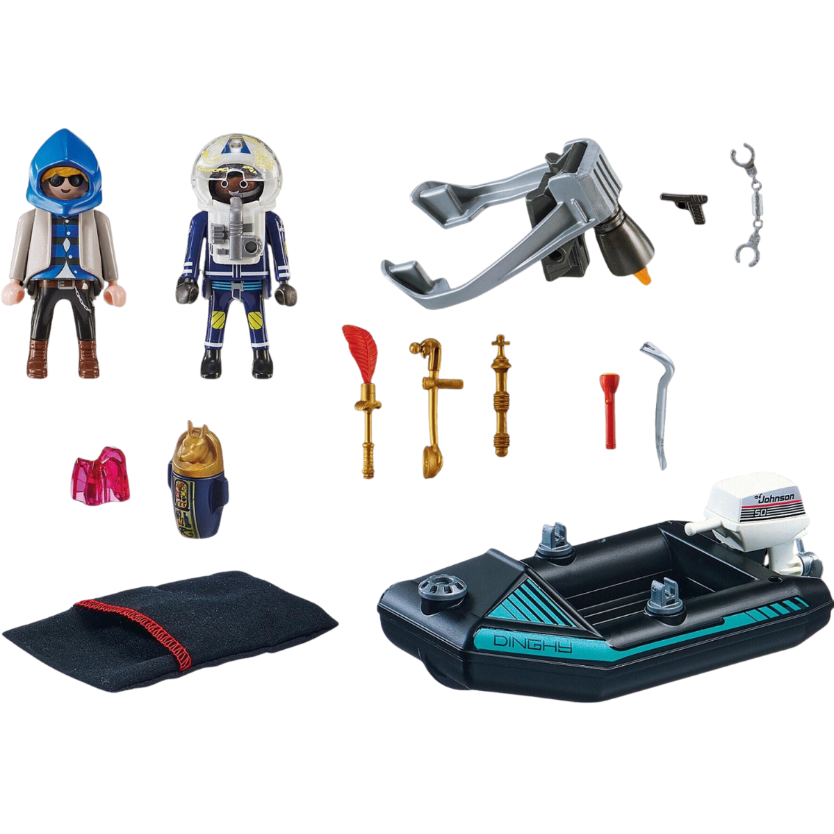 PLAYMOBIL CITY ACTION POLICÍA CON MOCHILA PROPULSORA PERSECUCIÓN JETPACK Y BARCO - 3
