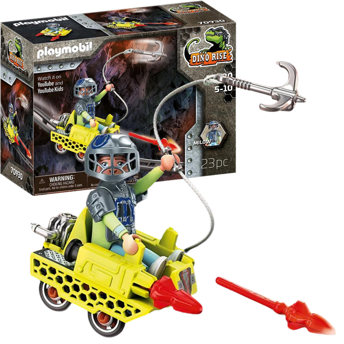 PLAYMOBIL DINO RISE VEHÍCULO CON FIGURA MILOW Y ACCESORIOS - 1