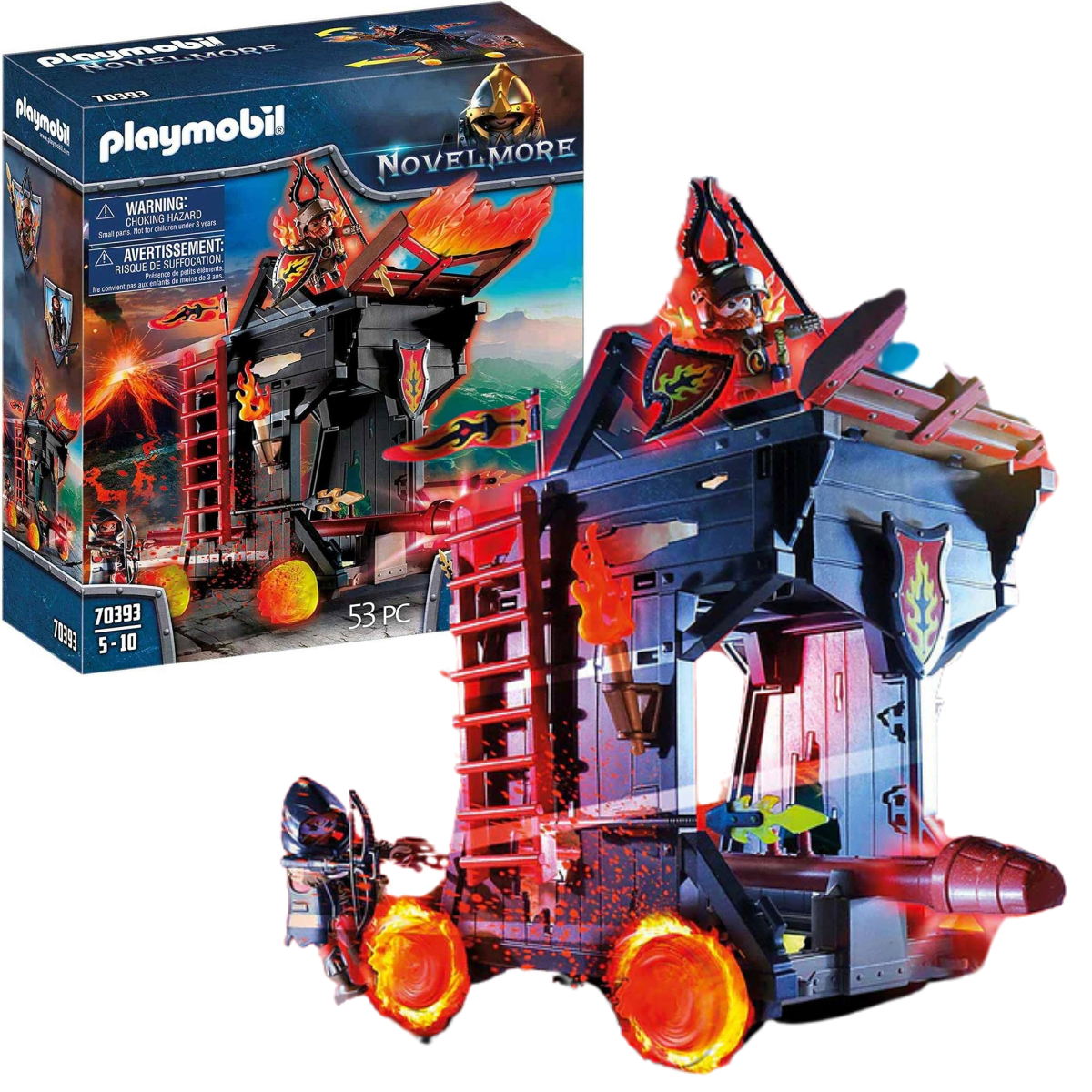 PLAYMOBIL NOVELMORE ARIETE DE FUEGO DE LOS BANDIDOS DE BURNHAM SET DE BATALLA CON FIGURAS - 1