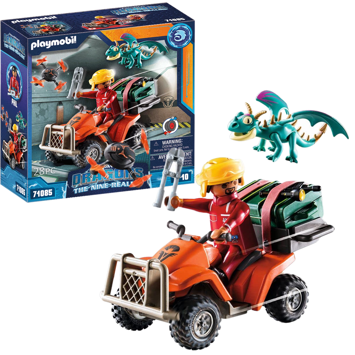 PLAYMOBIL DRAGONS LOS NUEVE REINOS FIGURA CON DRAGÓN Y MOTOR RETRÁCTIL - 1