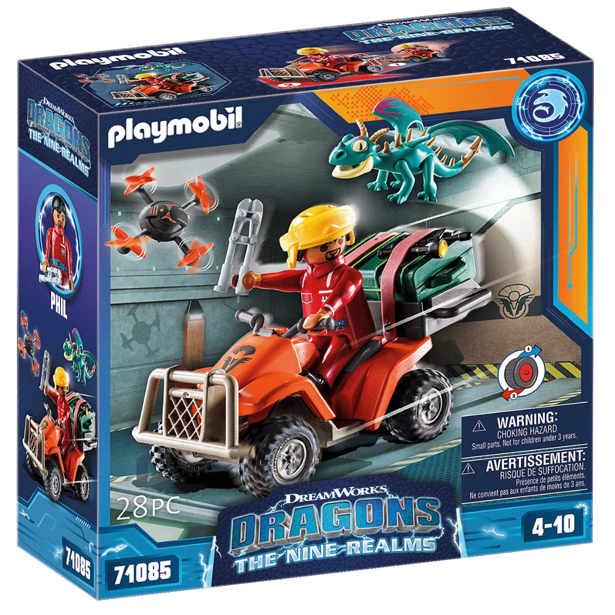 PLAYMOBIL DRAGONS LOS NUEVE REINOS FIGURA CON DRAGÓN Y MOTOR RETRÁCTIL - 2