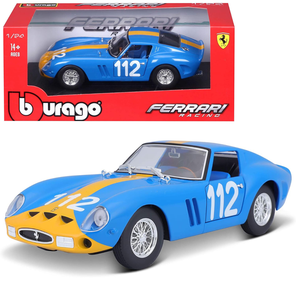 AUTO DE COLECCIÓN BBURAGO 1:24 FERRARI RACING 250 GT BERLINETTA TDF AZUL - 1