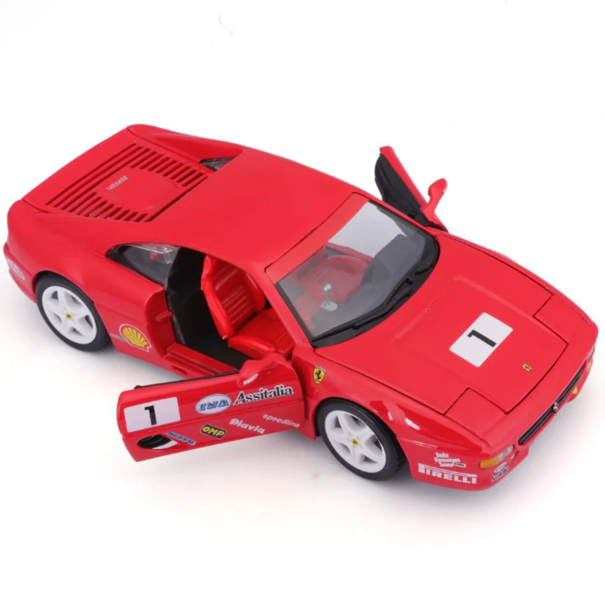 AUTO DE COLECCIÓN BBURAGO 1:24 FERRARI RACING F355 CHALLENGE ROJO #11 - 2