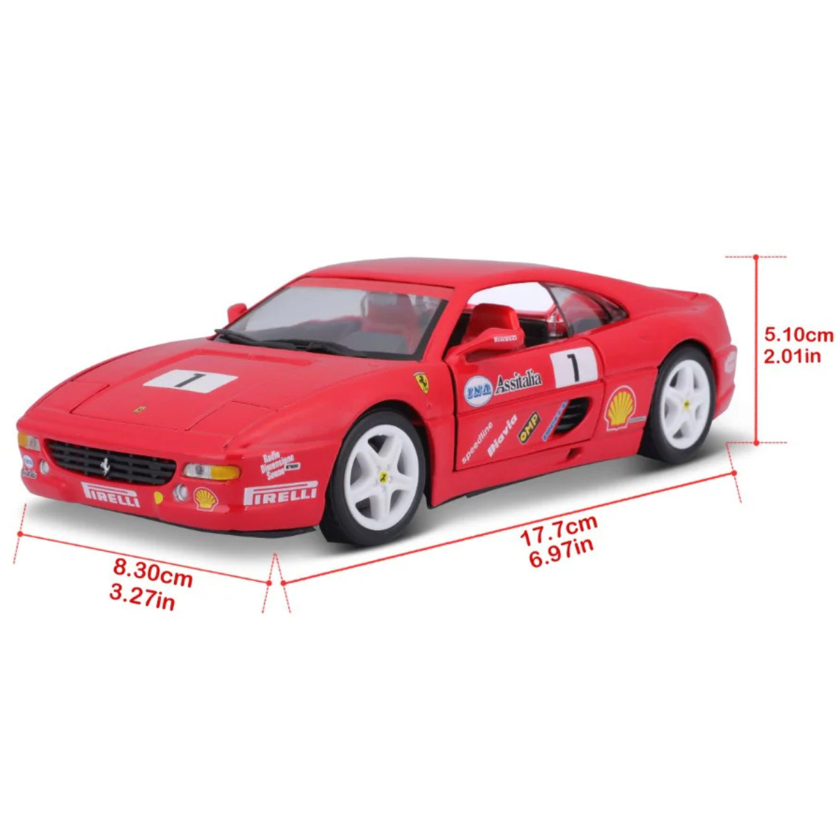 AUTO DE COLECCIÓN BBURAGO 1:24 FERRARI RACING F355 CHALLENGE ROJO #11 - 9