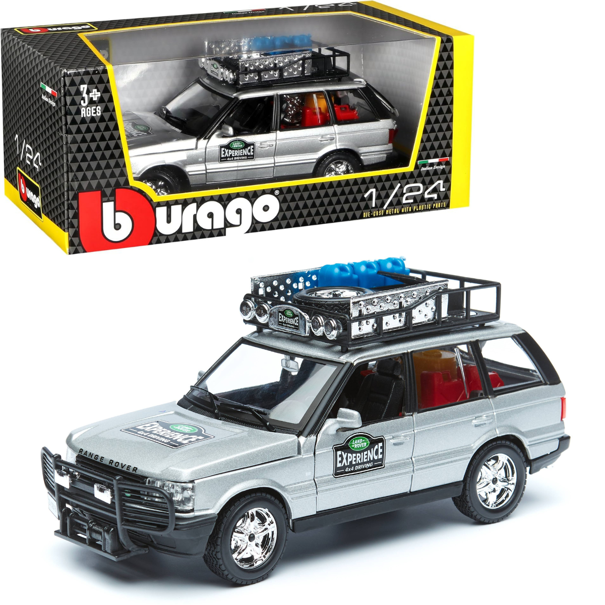 AUTO DE COLECCIÓN BBURAGO 1:24 RANGE ROVER PLATEADO - 1
