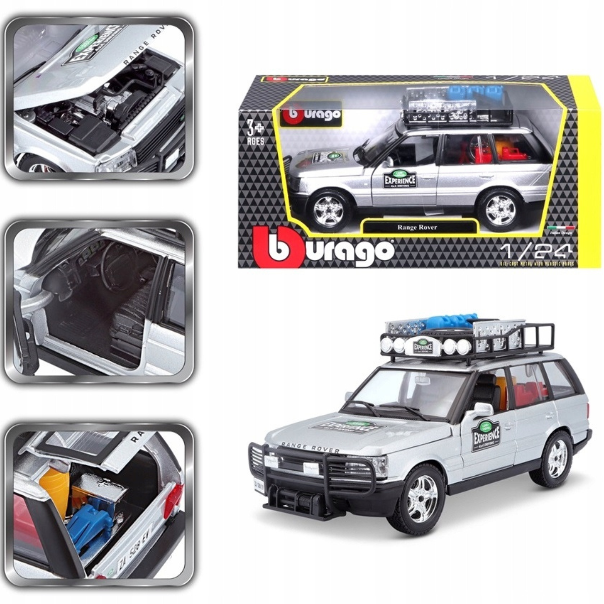 AUTO DE COLECCIÓN BBURAGO 1:24 RANGE ROVER PLATEADO - 2