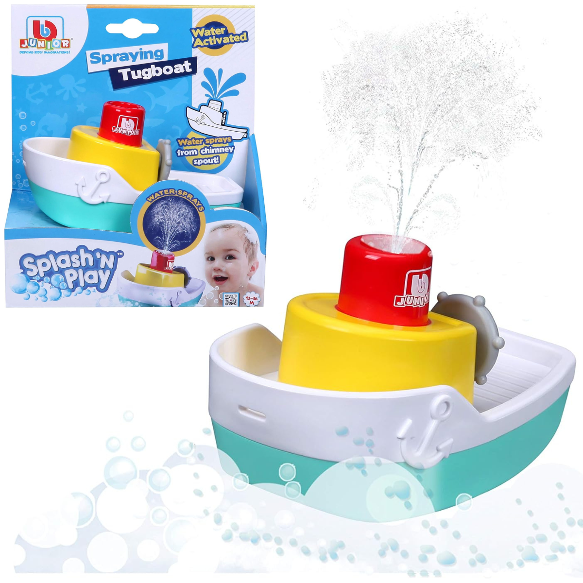 JUGUETE DE BEBÉ BB JUNIOR SPLASH N PLAY BARCO ROCIADOR DE AGUA PARA BAÑO - 1