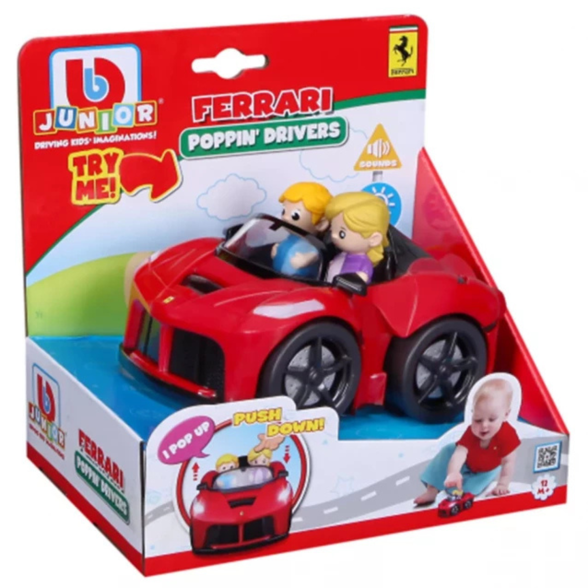 JUGUETE DE BEBÉ AUTO BB JUNIOR FERRARI PEQUEÑOS CONDUCTORES CON EFECTOS DE LUZ Y SONIDO - 2