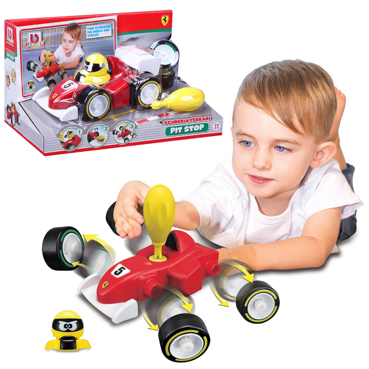 JUGUETE DE BEBÉ AUTO BB JUNIOR FERRARI CON JUEGO DE TALLER PISTA DE CARRERA - 1