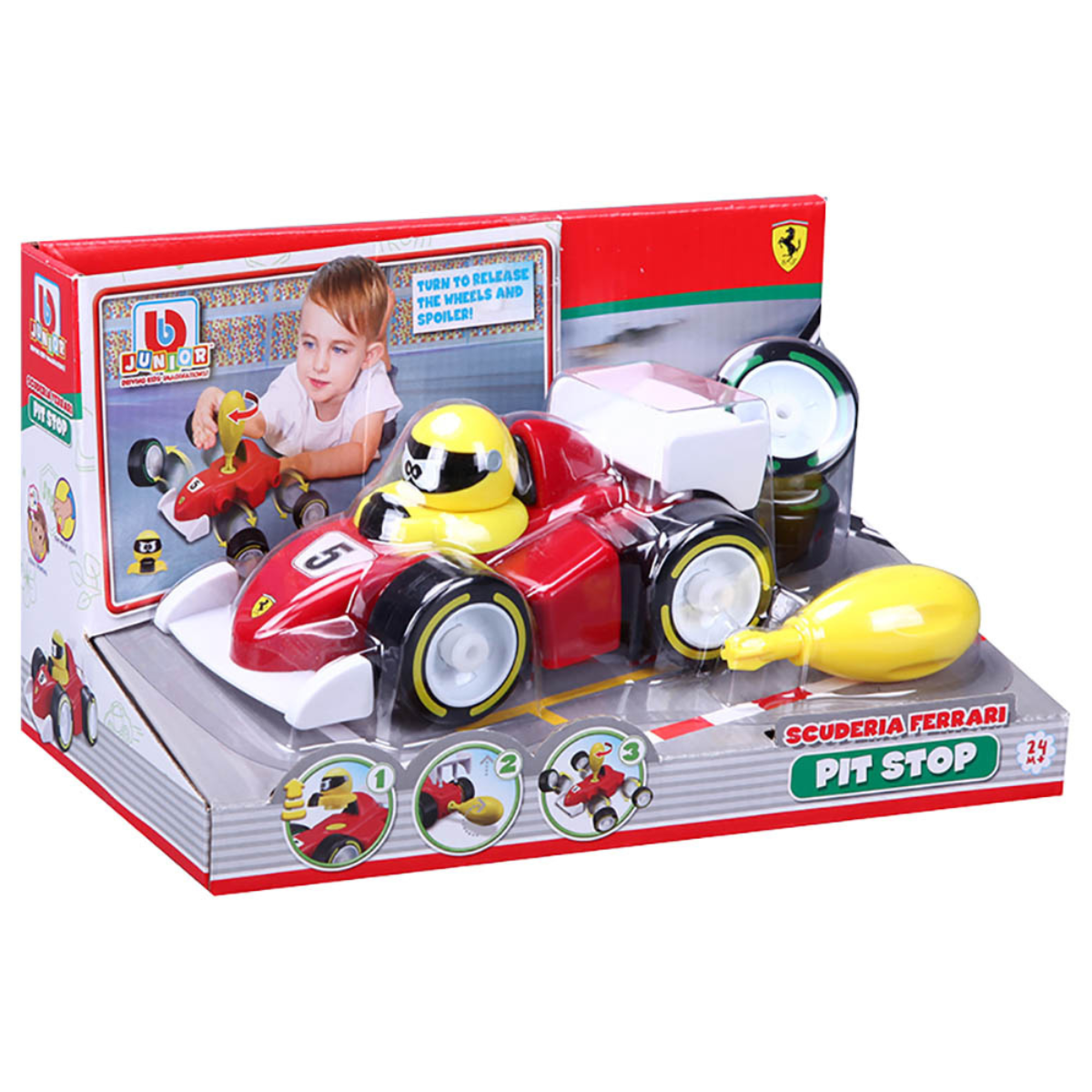 JUGUETE DE BEBÉ AUTO BB JUNIOR FERRARI CON JUEGO DE TALLER PISTA DE CARRERA - 2