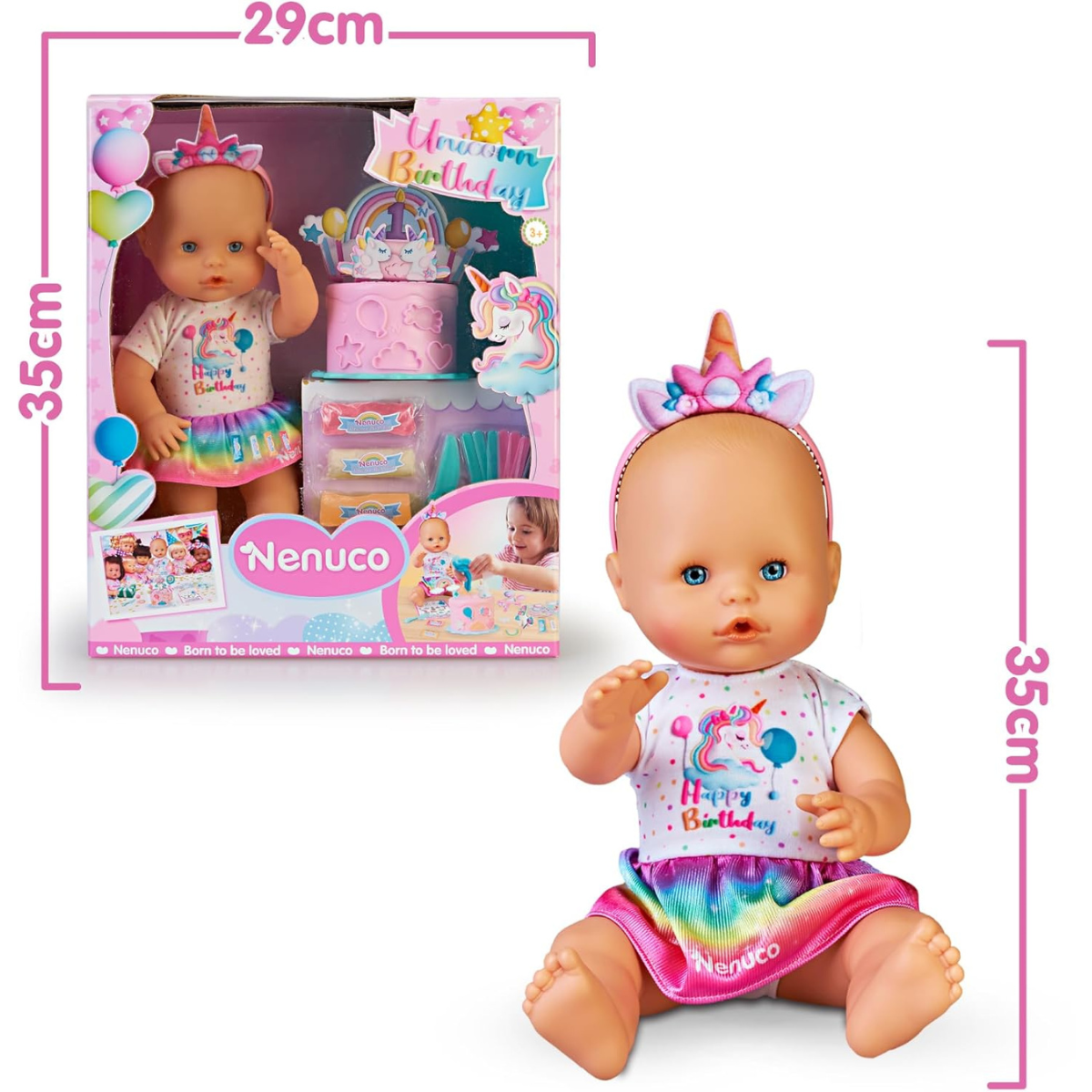 JUGUETE MUÑECA NENUCO CUMPLEAÑOS DE UNICORNIO CON VESTIDO Y SET DE FIESTA - 2