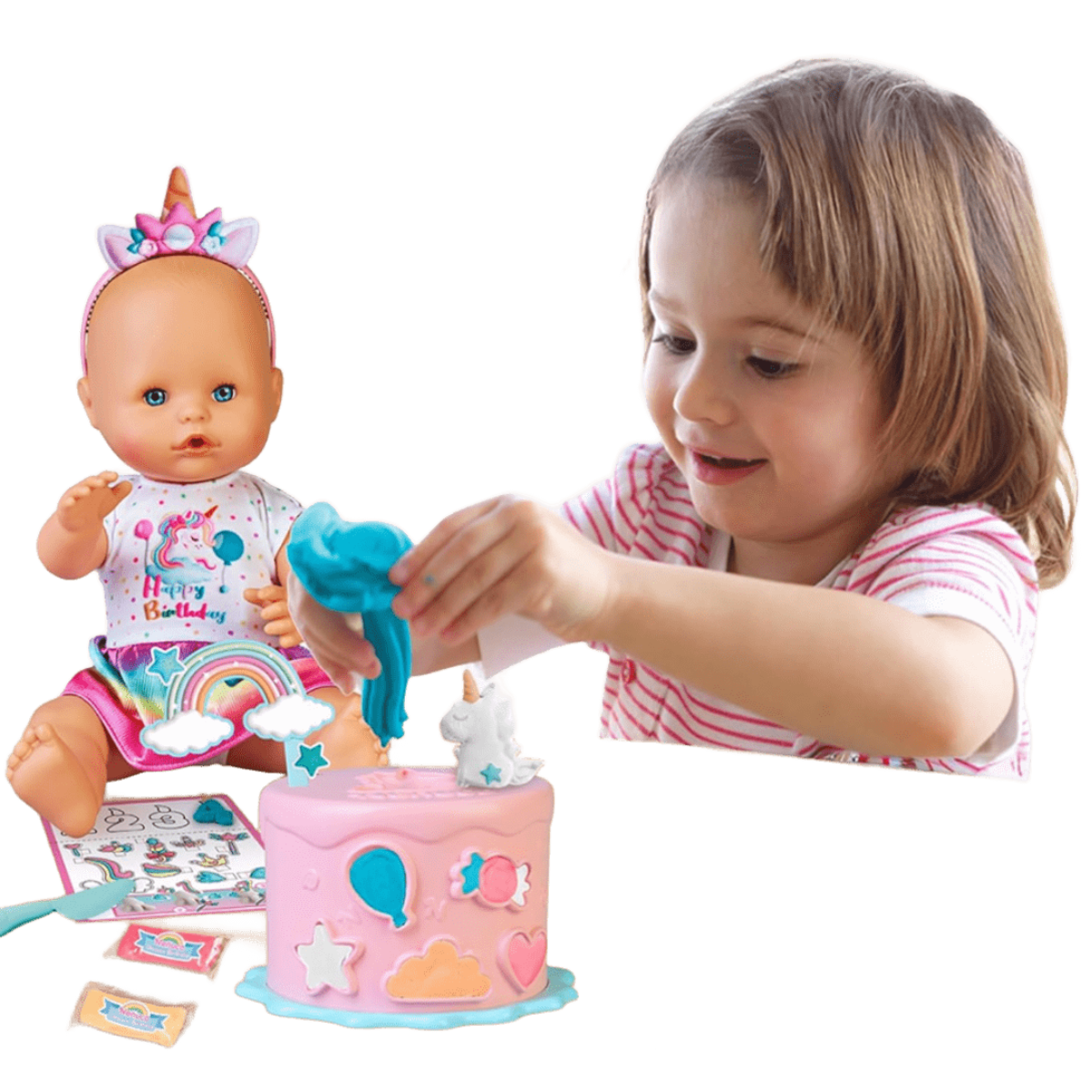 JUGUETE MUÑECA NENUCO CUMPLEAÑOS DE UNICORNIO CON VESTIDO Y SET DE FIESTA - 6