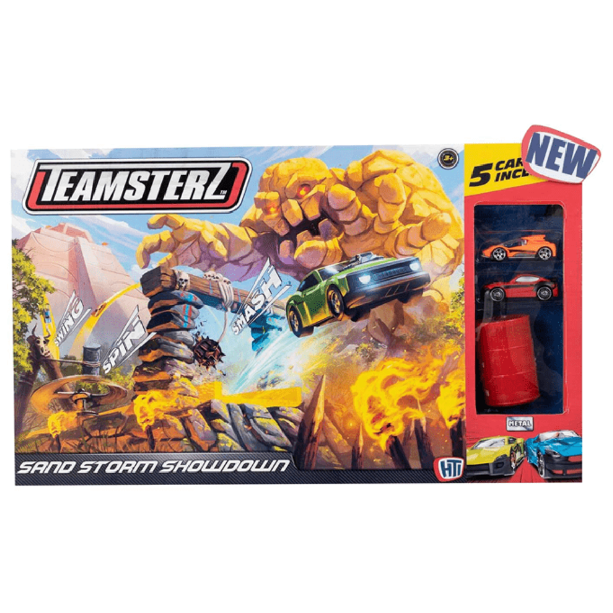 JUGUETE PISTA DE AUTOS TEAMSTERZ MOUNSTRO DE ARENA + 2 AUTO METAL - 2
