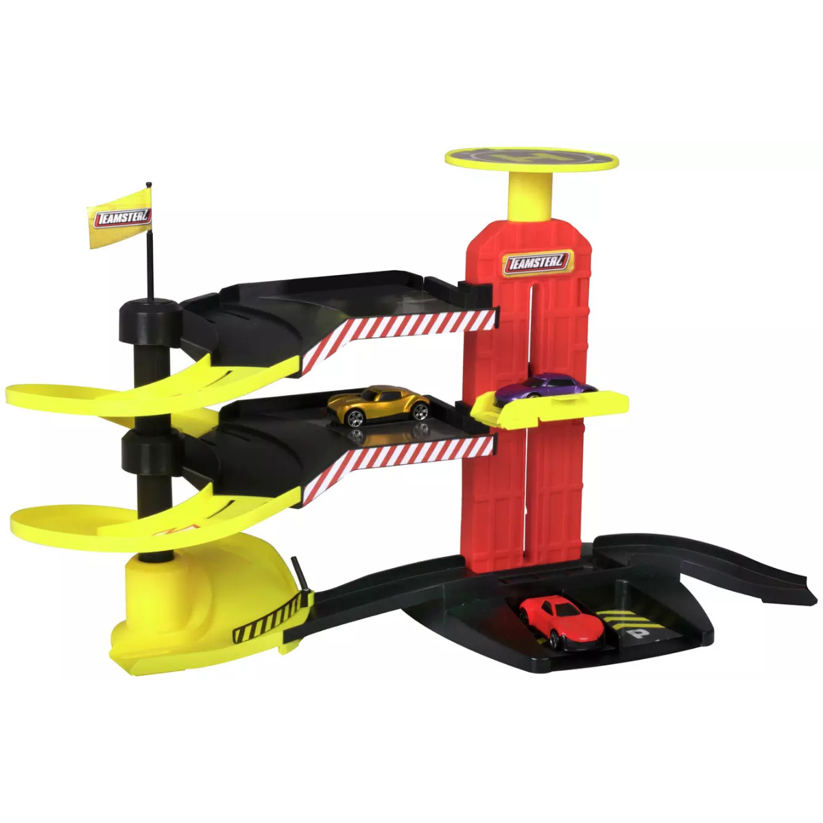 JUGUETE PISTA DE AUTOS TEAMSTERZ PLAYSET 3 PISOS GARAJE CIUDAD + 3 AUTOS DE METAL - 3