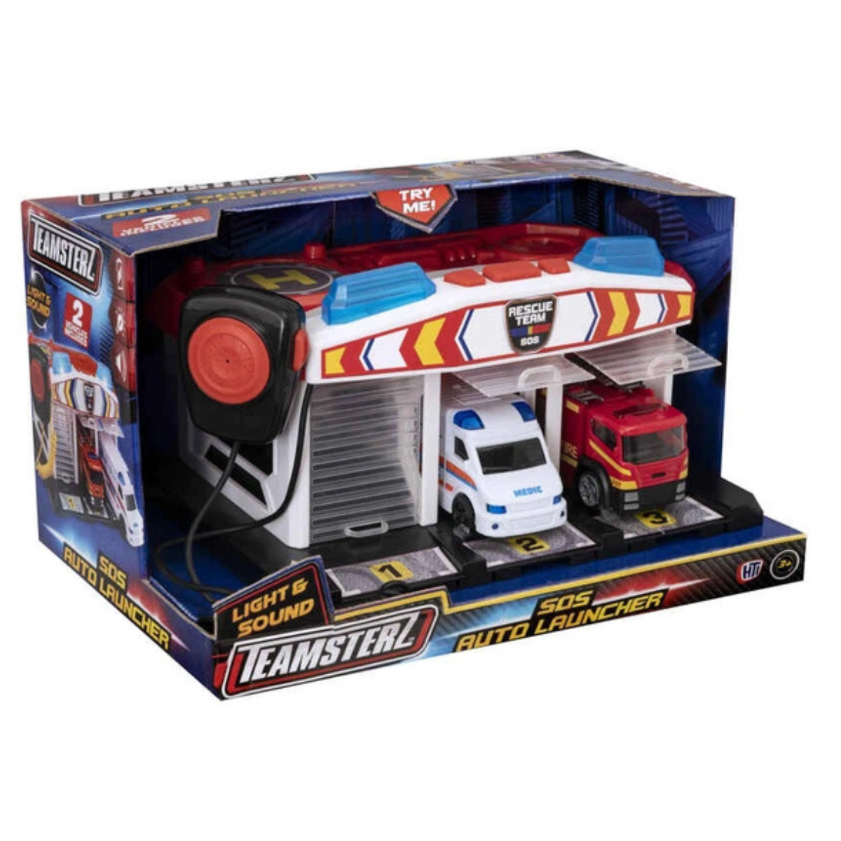 JUGUETE PLAY SET TEAMSTERZ CENTRAL DE EMERGENCIA CON LUCES Y SIRENA + 2 AUTOS METAL - 2